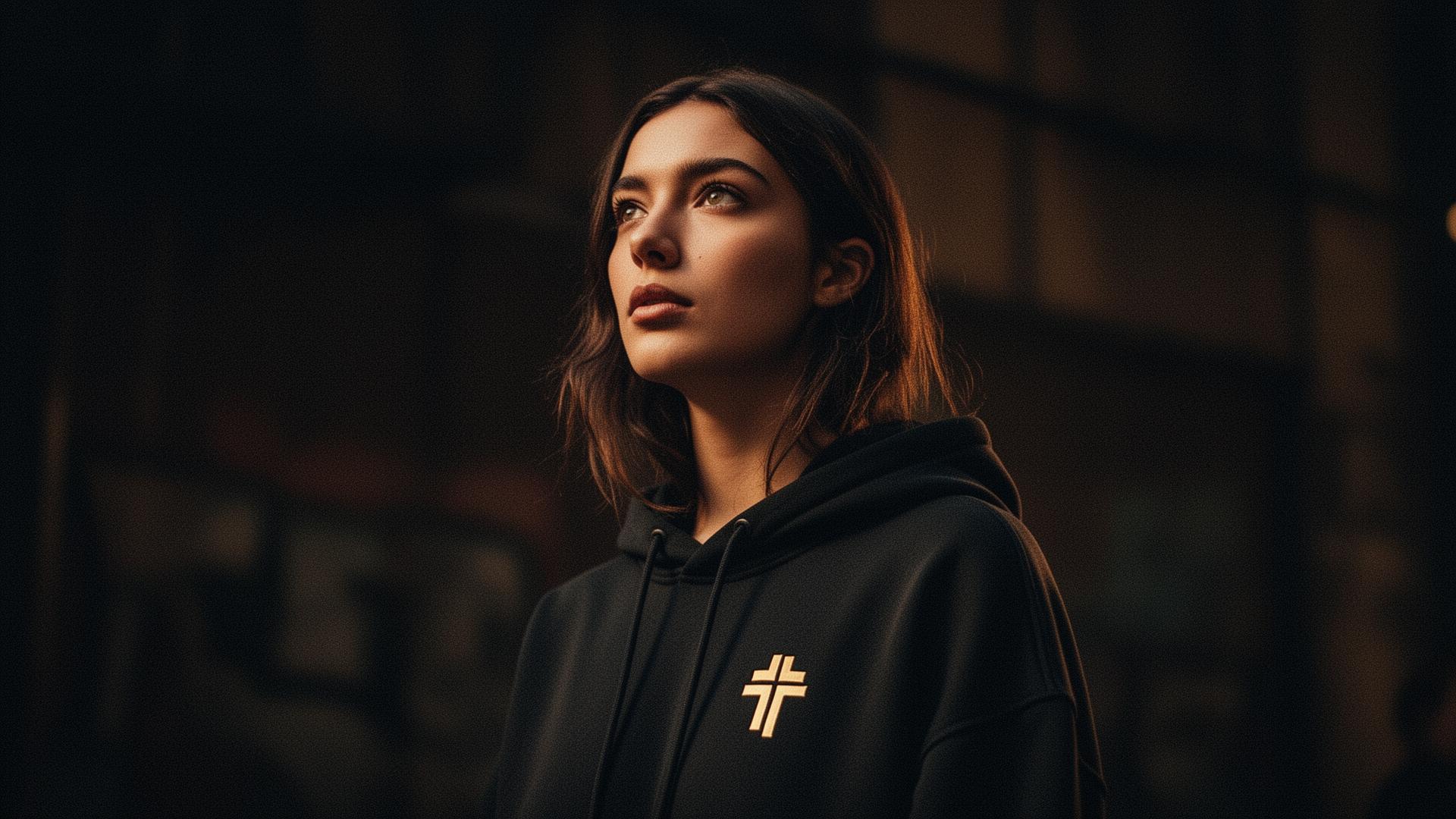 Model wearing Sealed By Grace tee