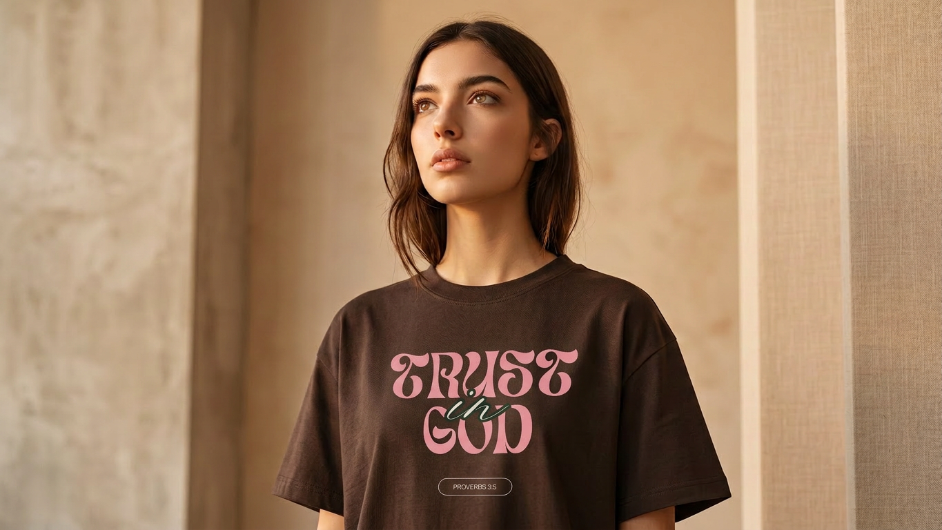 Model wearing Sealed By Grace tee